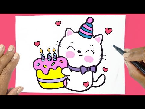 COMO DESENHAR UM GATO FOFO KAWAII CUTE CAT