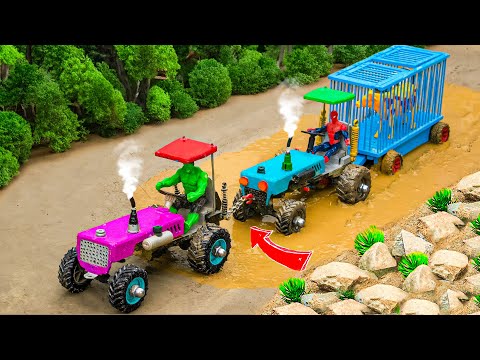 diy tractor making heavy loading rickshaw new technology science project | truck stuck in mud