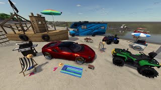 Millionaire Goes Camping on the Beach | Farming Simulator 25