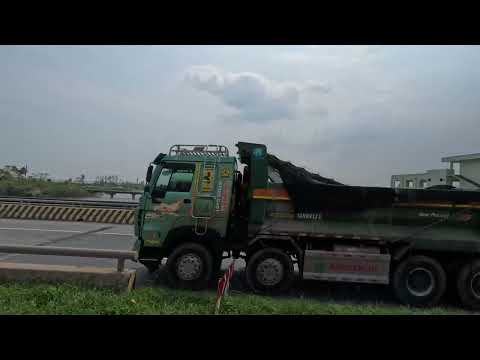 Driving Car From Ha Long Bay City to Hanoi, side window car, along scene vietnam landscape