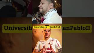 HINCHAS de Universitario reaccionan después de ganarle a JuanPabloII #universitariodedeportes#futbol