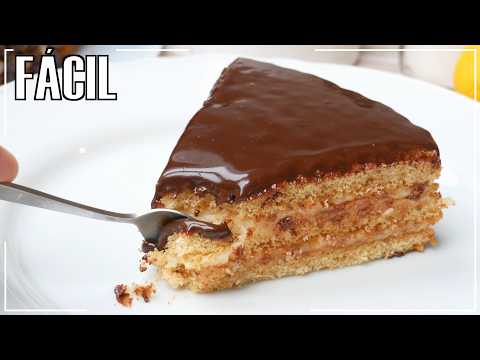 La TARTA de Crema Pastelera y CHOCOLATE Más Fácil y Deliciosa (10 Minutos y pocos Ingredientes)