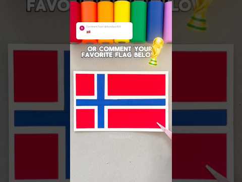 Drawing Norway’s 🇳🇴 Flag | What Next? #shorts #flag #norway #art #painting