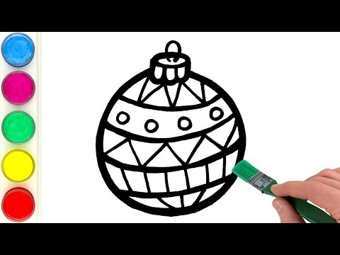 Christmas Ornament Drawing, Coloring for Kids, Toddlers | Let's Draw  Together Holiday Scene