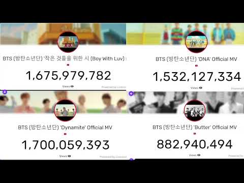 BTS  top 4 M/V live views count