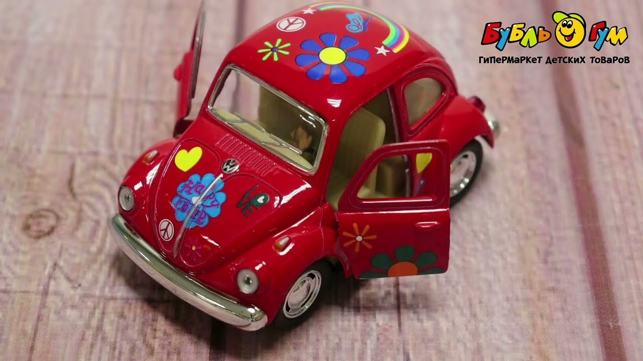 Автомобиль Volkswagen Classical Beetle 1967 KINSFUN Funny series инерционный в ассортименте - видео Автомобиль Volkswagen Classical Beetle 1967 KINSFUN Funny series инерционный в ассортименте - видео
