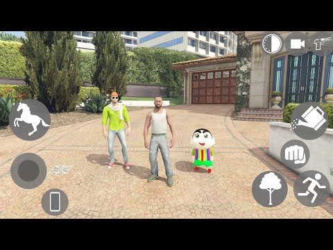 😱 Franklin Visit GTA 5 City With Shinchan - INDIAN BIKE DRIVING 3D