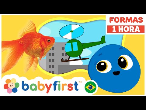 Desenhos educativos em portugues | Aprenda formas geométricas | Peixe | Helicóptero | Baby First TV