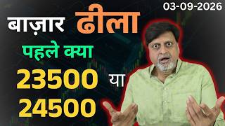 बाज़ार ढीला । पहले क्या । 23500 या 24500