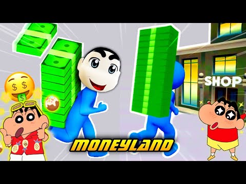 SHINCHAN and CHOP Became BILLIONAIRE in MONEY LAND with AMAAN-T | NOOB vs PRO vs HACKER