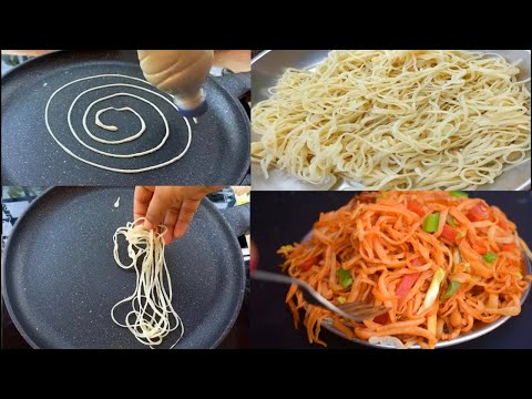 आटे का चाऊमीन घर पर बनाएं ,  Street Style Veg Chowmein Recipe