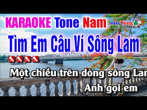 Tìm Em Câu Ví Sông Lam || Karaoke – Tone Nam || Nhạc Sống Duy Tùng