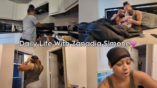 Daily life with Zanadia Simone 💕 | cooking, Rj tries baby food , hair fail 😓