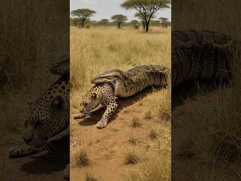 #1 Will the snake successfully catch the leopard?๐๐โSaanp tendua pakdega kya? #snake #leopard #catch