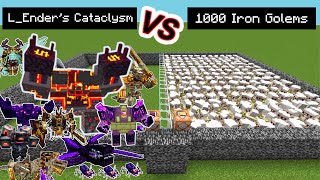 1000 iron golems Vs. Netherite Monstrosity and other L_Ender's Cataclysm Mobs in Minecraft Showcase