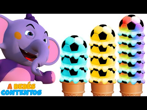 A Bebés Contentos | Helados Gigantes de Frutas y Colores | Aprender Colores