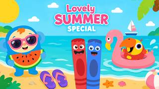 Summer Songs for Babies | Learn Colors & Nursery Rhymes | Color Crew, Larry & More | BabyFirst TV