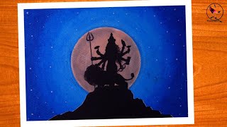 MAA DURGA drawing with oil pastel / Durga Mata drawing easy / Durga Puja special drawing