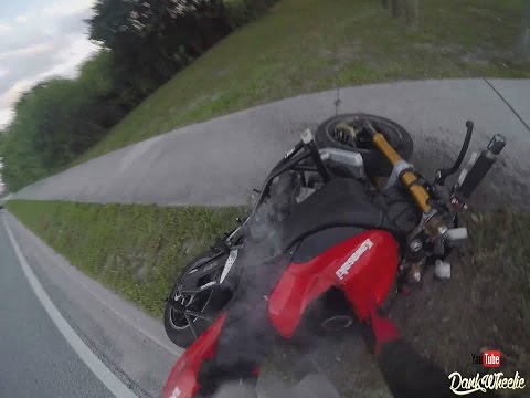 MOTORCYCLE CRASHES GOING 55MPH