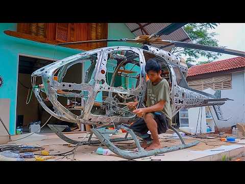 Man Builds Full-Size Helicopter from Scratch | Start to Finish DIY by  @Dodoan123