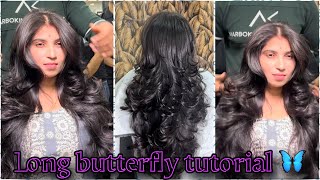 How to :Trending long butterfly hair cut| long step with layer cutting | tutorial | Hindi | easy way