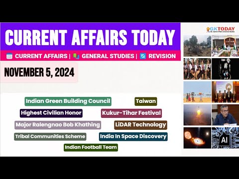 5 November, 2024 |Current Affairs Today |Top MCQs with Static GK & Detailed Revision by GKTODAY 🎯