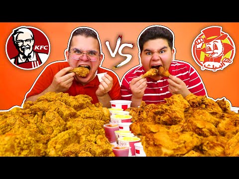 تحدي اكل ١٠٠ قطعة دجاج من البيك + كنتاكي بمعدل ٢٥،٠٠٠ سعرة حرارية🍗- KFC vs Al baik Challenge