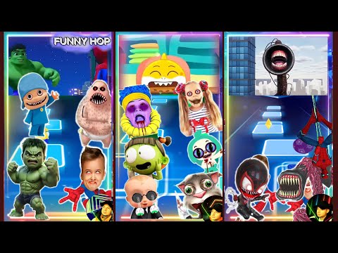 SKIBIDI TOILET 🆚 EXTRA SLIDE 🆚 BUS EATER 🆚 HOUSE HEAD 🆚 ODDBODS | Tiles Hop EDM Rush!