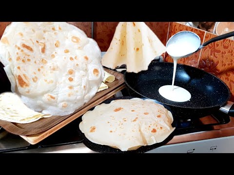 خبز التورتيلا والشاورما بالعجينة السائلة الذي أثار ضجة📢بدون عجن ولامجهود رطب وناجح +طريقة الاحتفاظ