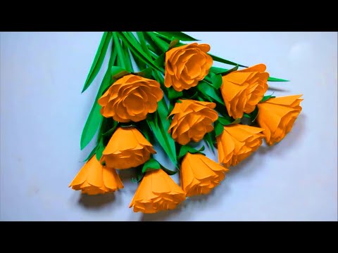 Easy Paper Flower Making | Beautiful Paper Flowers | Paper Flower Catting Crafts | DIY