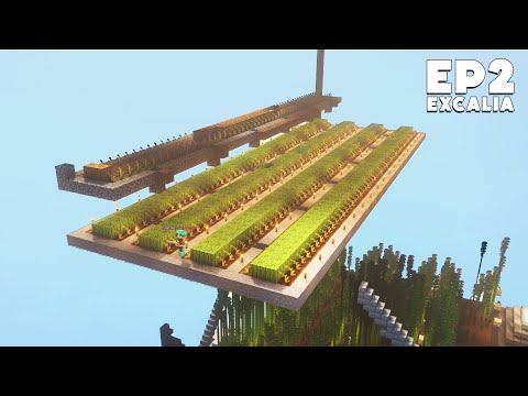 Mon ÎLE SKYBLOCK devient une énorme FERME ! - Episode 2 Excalia