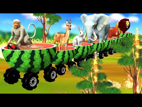 पशु तरबूज ट्रेन Animals Watermelon Train Hindi Kahaniya हिंदी कहनिया Hindi Stories