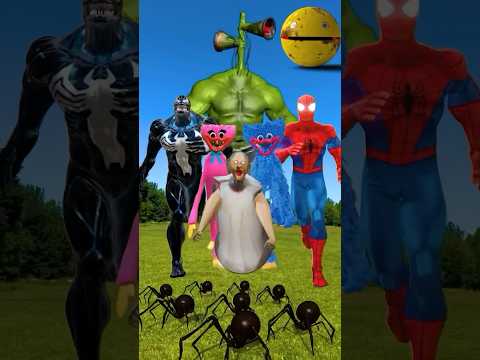 Hulk VS Long Leg VS Ice Scream VS Cartoon Cat 🐱 Pac-Man 🤣 Spider #shotrs #funny