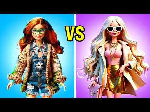 Rich vs Poor Doll 💖 Ultimate Makeover & Craft Hacks