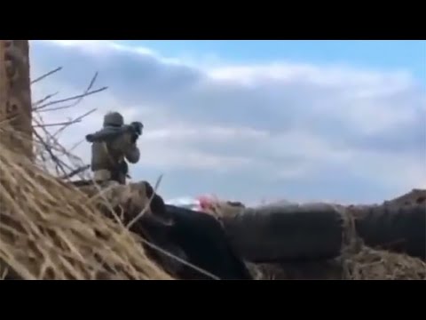 Ukrainian Solider Fires MANPAD At Visible Russian Fighter Jet