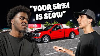 COCKY Kid in Hellcat CALLS OUT My Twin Turbo F150 and REGRETS IT!