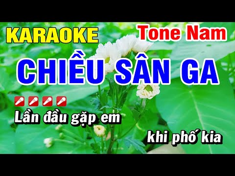 Karaoke Chiều Sân Ga Nhạc Sống Tone Nam Beat Chuẩn | Hoài Phong Organ