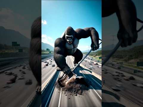 The naughty kid stole the poor monkey's swimming pool ๐ฑ๐ญ #shorts #usa #ai