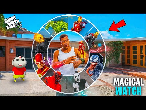 GTA V : Franklin And Shinchan Playing As Every Superhero Using His Magical Watch In GTA 5 Telugu