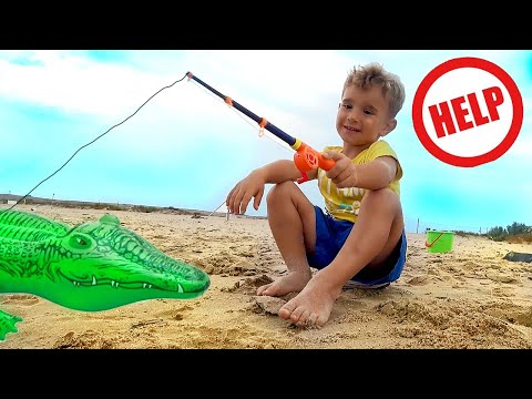 Animal rescue Operation. Adventure on the fishing Gleb have fun and play with toys