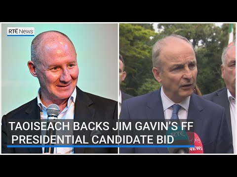 YouTube video thumbnail: Taoiseach Backs Jim Gavin’s Fianna Fáil Presidential Candidate bid