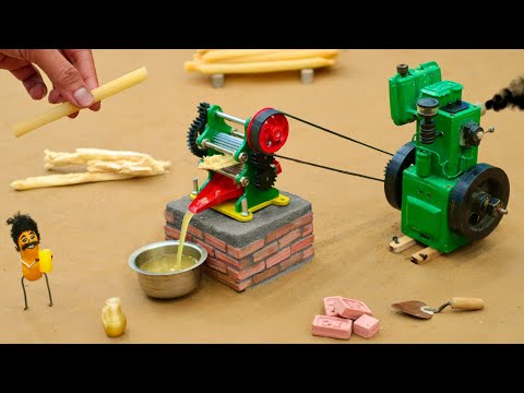 diy mini tractor making sugarcane juice machine with brick science project @TechCreatorsOfficial