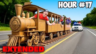 Driving 100 Hours In A Cardboard Train! - EXTENDED