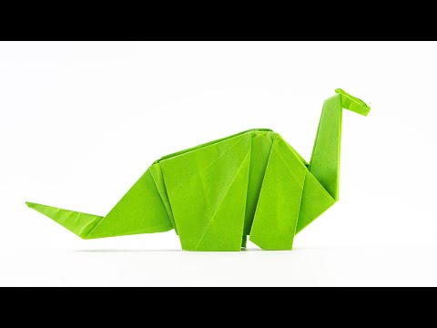 How to make a paper Dinosaur (origami dinosaur)