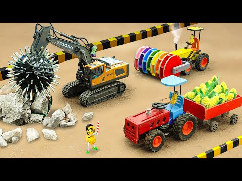 Diy tractor making mini Asphalt Road Construction | diy Tractor Tank Transporting Cow | HP Mini