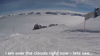 Arosa Weißhorn skiing through the clouds - scary    March 2026