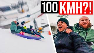 SCHLAUCHBOOT-Fahrt über SCHWARZE Piste?! & Parkour im Schnee! | Winterberg 