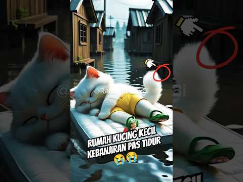 Rumah kucing kecil kebanjiran pas lagi tidur 😭 #kucinglucu #kucingcomel #kucingai #animation