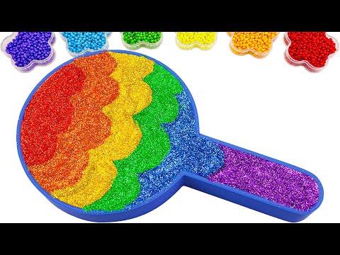 Satisfying Video | How To Make Rainbow Lollipop Candy Bathtub From Glitter Slime Cutting ASMR