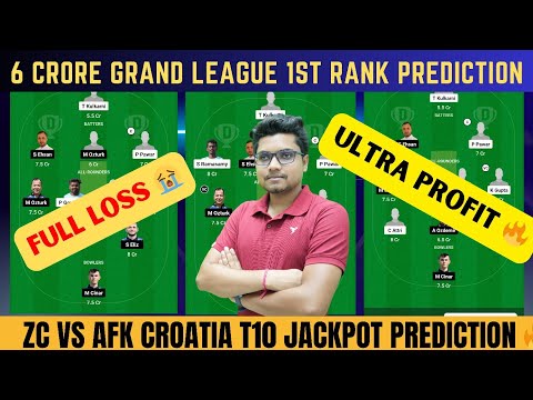 ZC VS AFK Dream11 Prediction Today Match | ECS Croatia T10 2024 | ZC vs AFK Player stats